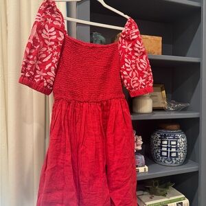 Red Linen Mersea Dress
